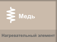 Воду в бойлере нагревает промышленный нагревательный элемент из меди.