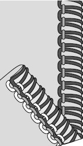 Скрученная обметочная строчка из трех нитей Necchi 4455D