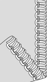 Скрученная обметочная строчка из двух нитей Necchi 4455D