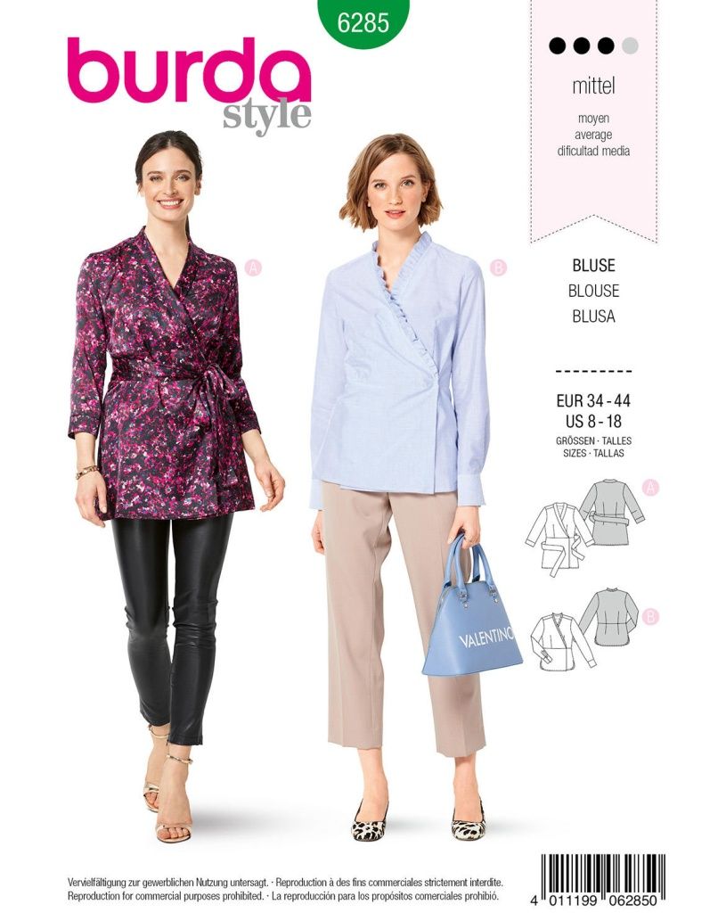Выкройка Женская (блузы-топы-туники) Burda 6285