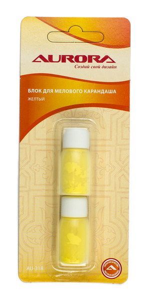 Блок запасной для мелового карандаша Aurora желтый, 2пр AU-318