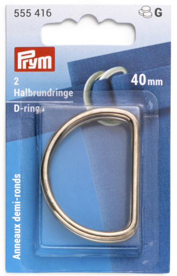 Полукольца 40мм, сплав цинка, светлого золота, 2шт в упаковке PRYM 555416