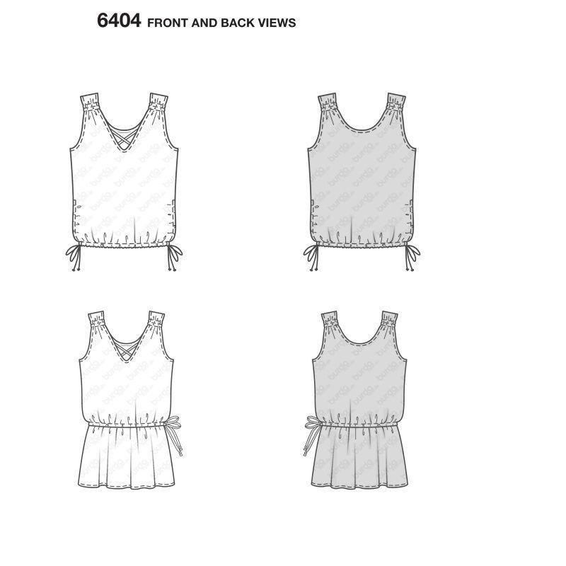 Выкройка Burda 6404 - Топ, Туника