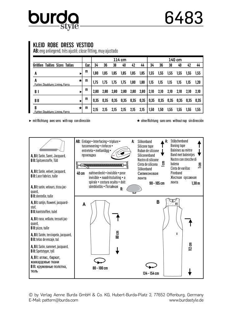 Выкройка Burda 6483