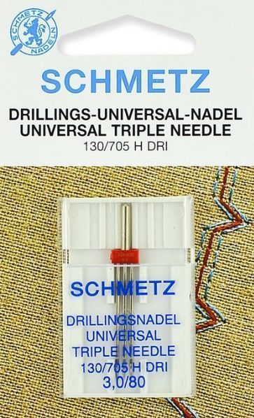 Иглы Schmetz тройные № 80/3 1 шт. 130/705H-DRI