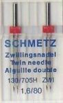 Иглы Schmetz двойные универсальные № 80/1.6 2 шт. 130/705H-ZWI