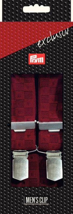 Подтяжки мужские эксклюзив M-L, 35 мм/120 см, бордовый, 80% полиэстер, 20% эластодин, PRYM, 944372