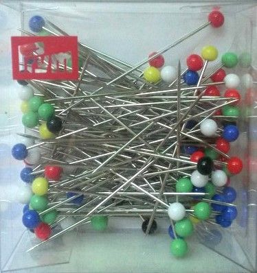 Булавки для шитья со стеклянными головками,цветные(48х0,80мм) PRYM 029116-2