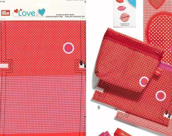 Коллекция "Love"-Ткань для изготовления сумочки с рисунком "Сердце" PRYM 931952