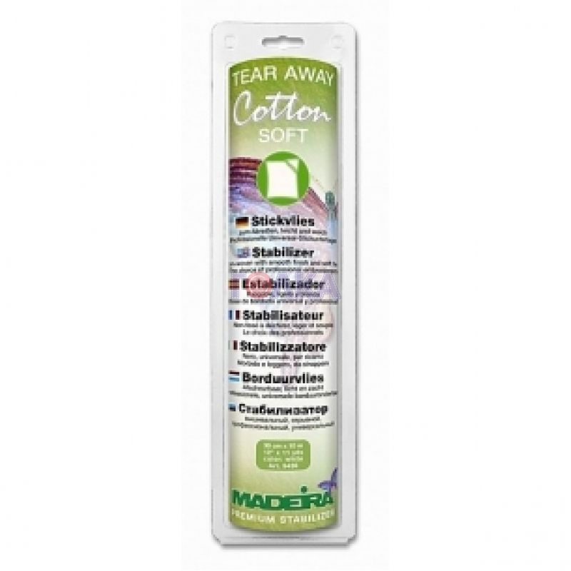 Стабилизатор отрывной Madeira Cotton Soft, цв.белый (30см*10м) арт.9436