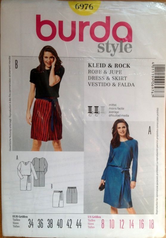 Выкройка Burda 6976-Платье, Юбка