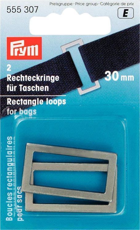 Прямоугольные кольца для сумок, размер 30мм , металл, состаренного серебра, 2шт в упаковке PRYM 555307