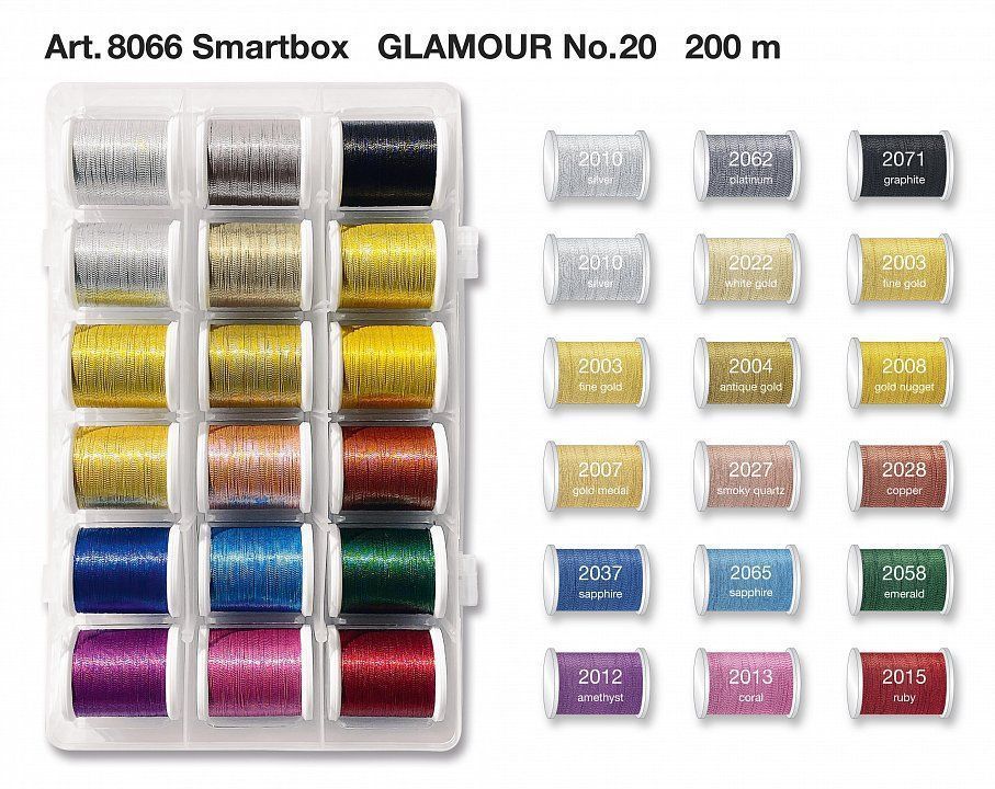 Набор Smartbox Glamour №20 18*200м , иглы, карта цветов Madeira 8066