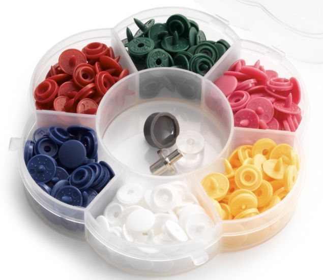 Набор кнопок "Color Snaps Mini", диаметр 9мм, с насадками для установки PRYM 393950