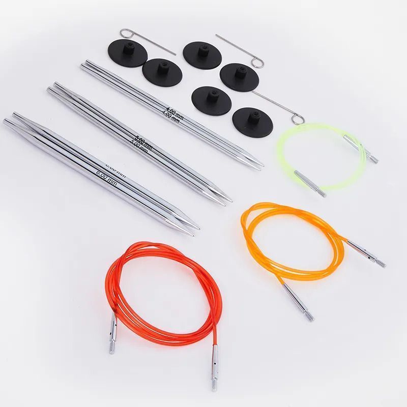 Набор "Starter Set" съемных спиц, 4мм, 5мм, 6мм с тросиками 60см, 80см, 100см "Nova Metal", KnitPro, 10604