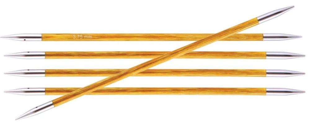 Спицы чулочные "Royale" 3,75 мм/15 см, ламинированная береза, оранжевая лилия, 5 шт в упаковке, KnitPro, 29008
