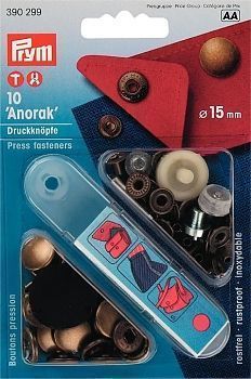 Кнопки Анорак 15мм 10 шт. в блист PRYM 390299