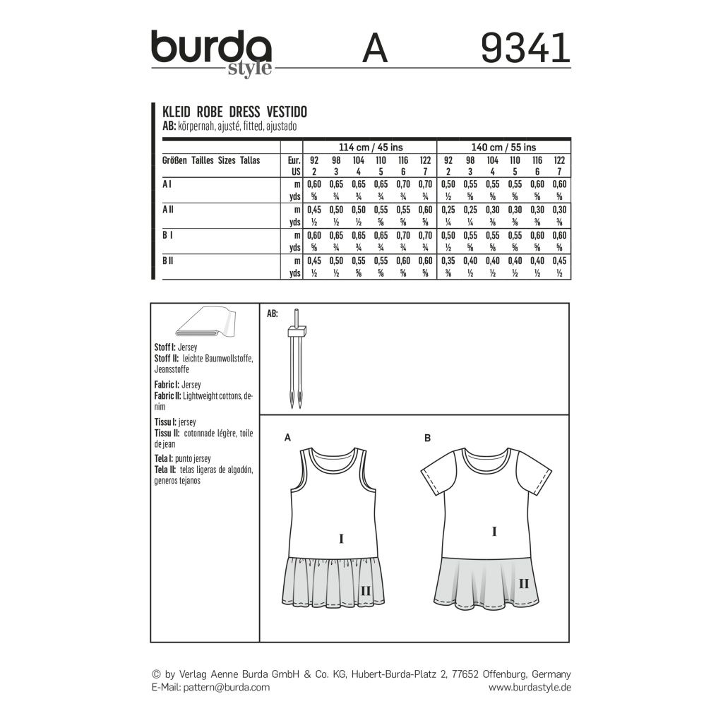 Выкройка Burda 9341 - Платье