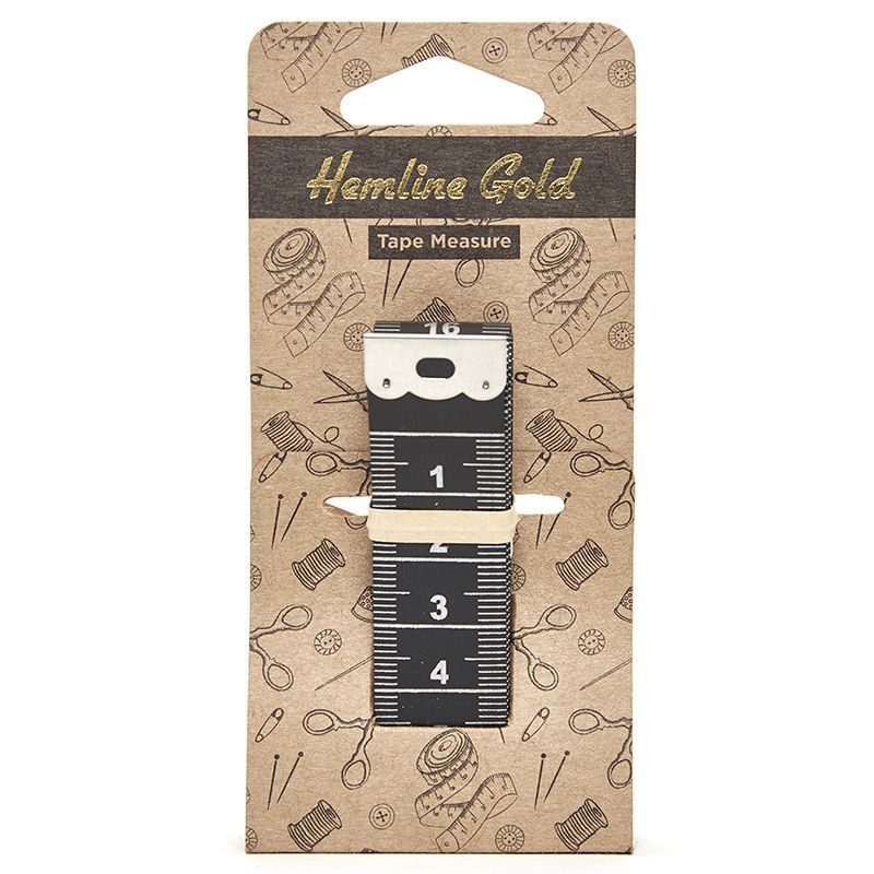 Сантиметровая лента с градацией в дюймах и сантиметрах, 150 см/60" Hemline Gold 255.S.HG
