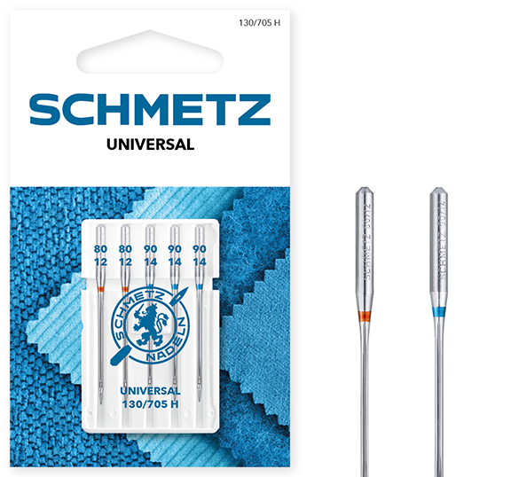 Иглы Schmetz универсальные № 80-90 5 шт. 130/705H  №80 (2шт), №90 (3шт)