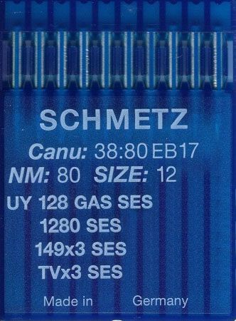 Иглы Schmetz UY128 GAS SES №80 10 шт