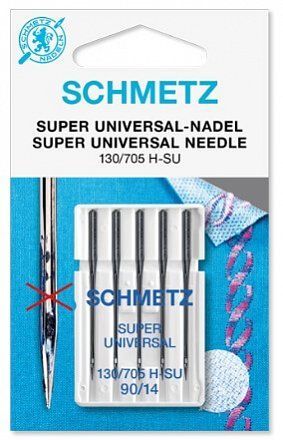Иглы Schmetz универсальные с покрытием антиклей № 90 5 шт. 130/705H-SU