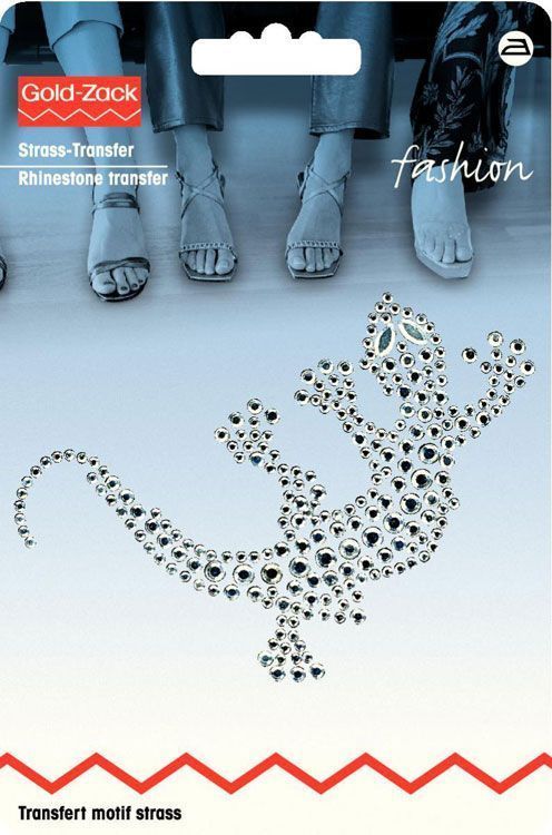 Аппликация из страз Ящерица, серебристый цв. 10х5,5 см PRYM 926261