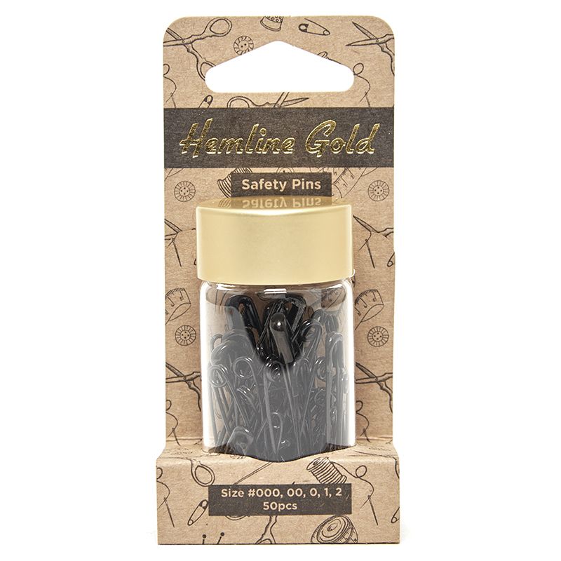 Булавки английские ассорти 50 шт Hemline Gold 415.99.BK.HG