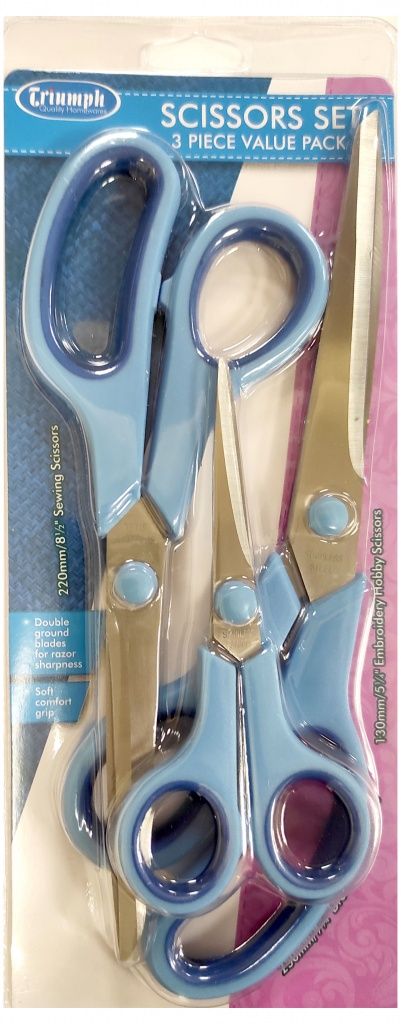 Набор из 3-х ножниц для шитья и хобби, 13 см, 22 см, 25 см, Triumph, BT4806