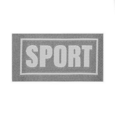 Нашивка "Sport" 4,6*2,5см для пришивания, 100% полиэстер, серый