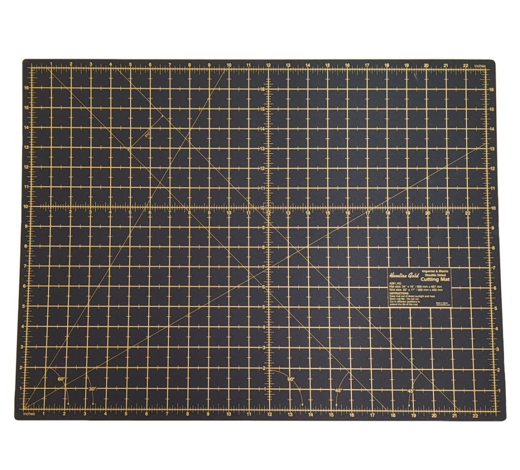 Мат для раскройного ножа двусторонний 609x457мм, 24"x18", чёрный Hemline Gold 4091.HG