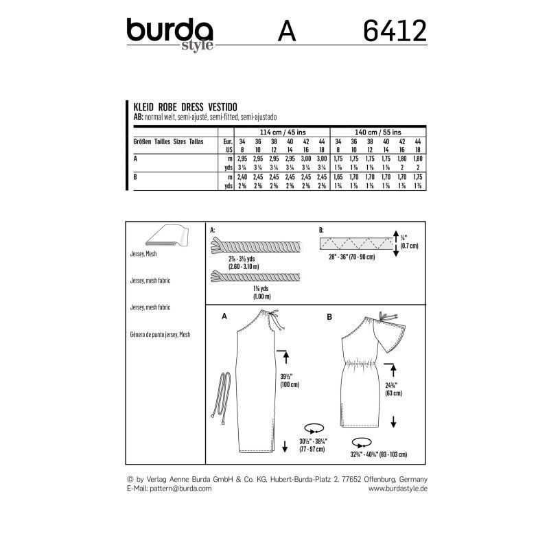 Выкройка Burda 6412 - Платье