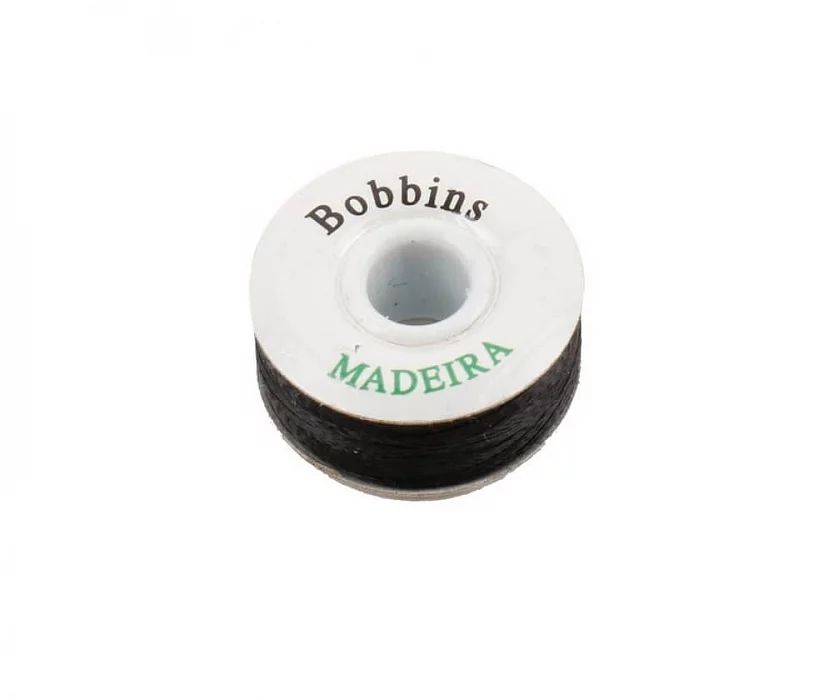 Нижняя нить Madeira Bobbins № 150, 120м x 1 шт, черная.