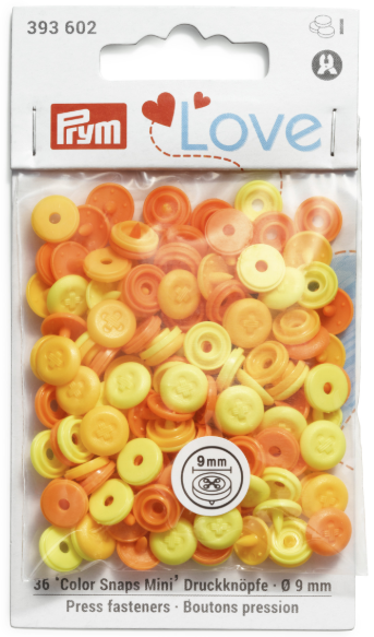 Набор кнопок "Color Snaps Mini" с имитацией стежка, диаметр 9мм, 36шт в наборе PRYM 393602