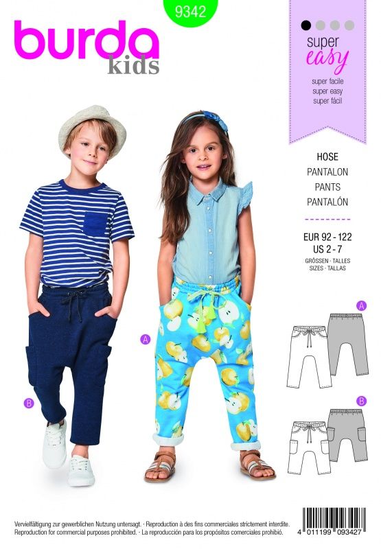 Выкройка Burda 9342 - Штаны