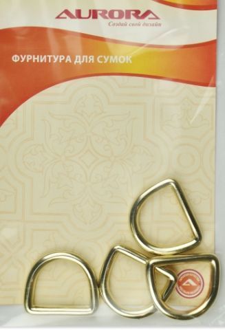 Кольцо D круг Aurora цв. золото, 19,5*24мм, 4 шт AU-B1924G