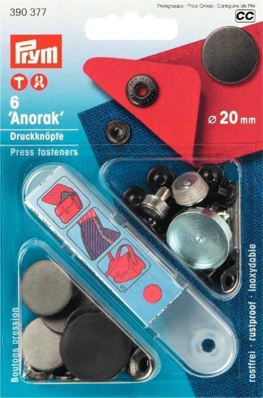 Кнопки Анорак с дизайном 20 мм 6 шт PRYM 390377