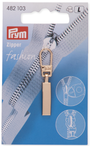 Подвеска для молний с карабином "брелок Классика" 5*40мм, металл, светлого золота PRYM 482103