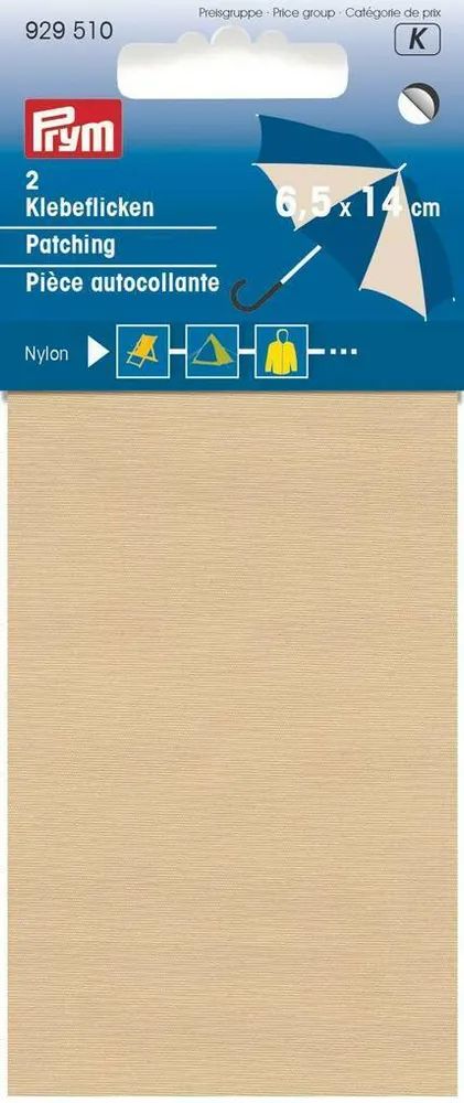 Ткань для заплаток самоклеящаяся "Нейлон" 6,5*14см, 100% полиамид, бежевый PRYM 929510