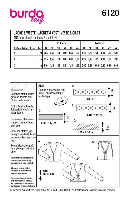 Выкройка Burda 6120