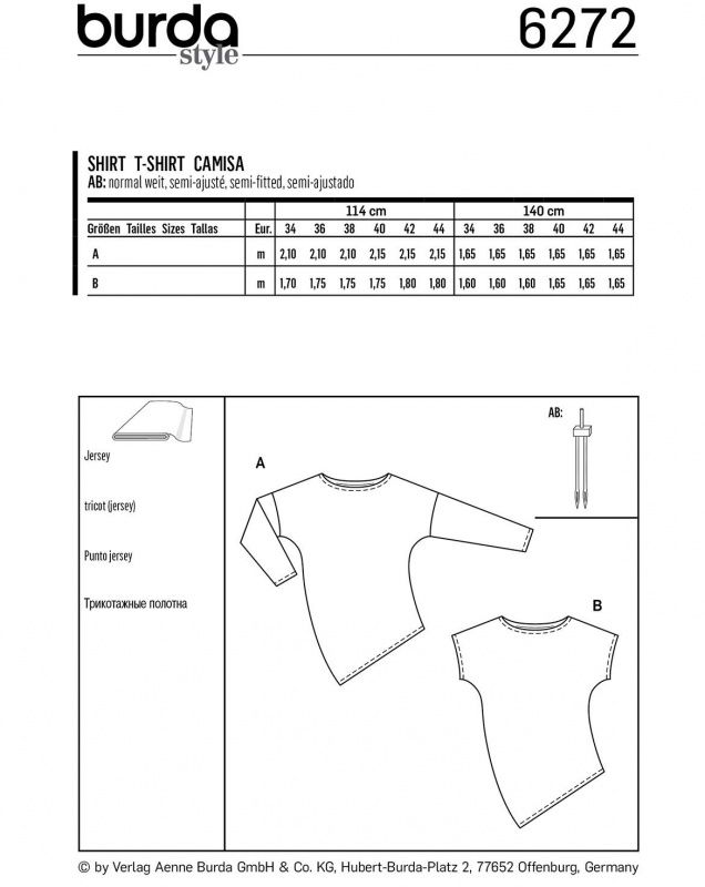 Выкройка Женская (блузы-топы-туники) Burda 6272