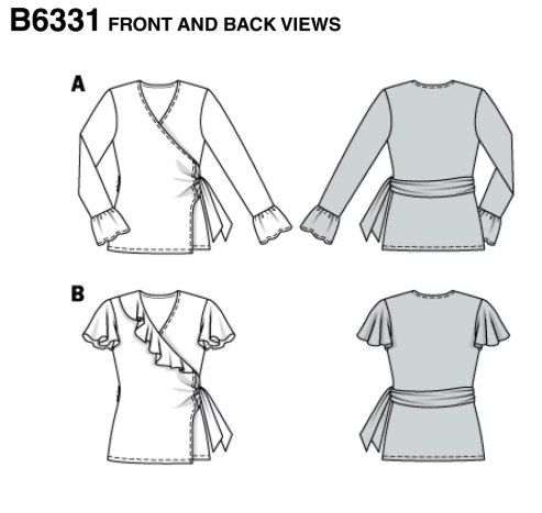 Выкройка Burda 6331 - рубашка с длинным рукавом, рубашка с оборками 