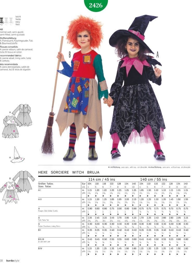 Выкройка Burda 2426-Ведьма