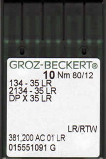 Игла Groz-beckert DPx35LR(134x35LR) №80/12 10 шт.
