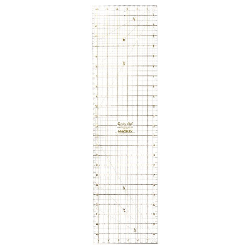 Линейка для пэчворка с градацией в дюймах,24" x 6 1/2" Hemline 4188.HG