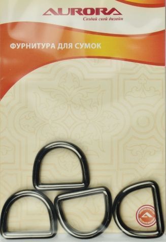 Кольцо D круг Aurora цв. черный, 19,5*24мм, 4 шт AU-B1924B