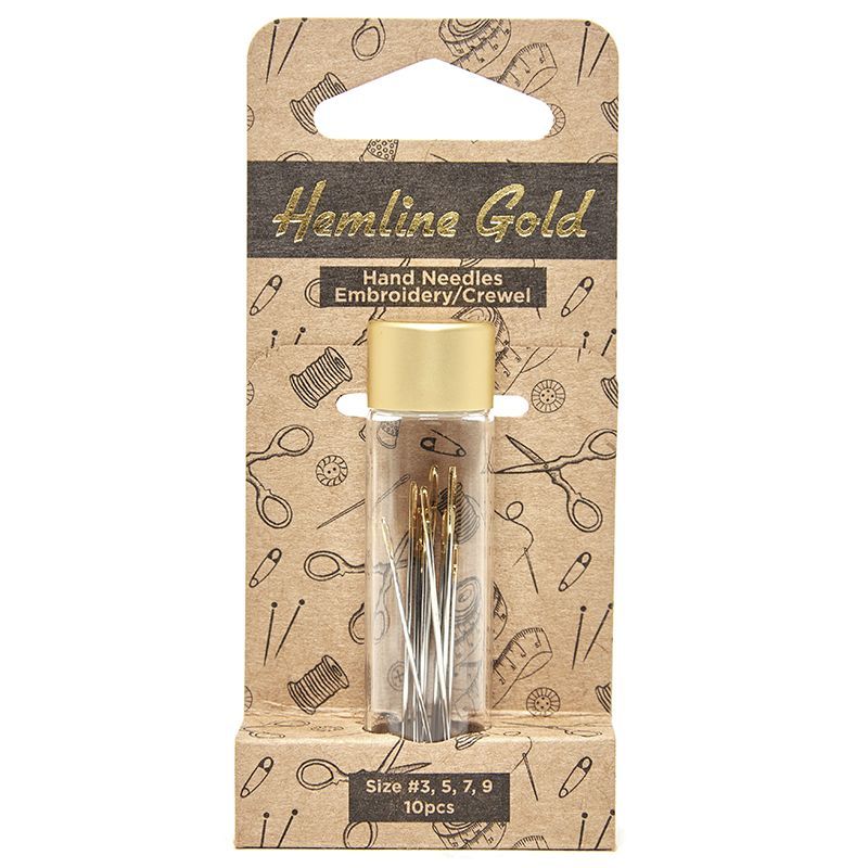 Иглы для вышивания с острым кончиком в баночке №3-9, 10 шт Hemline 280G.39.HG