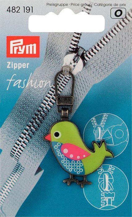 Подвеска для молний "Птица" детская, с карабином PRYM 482191