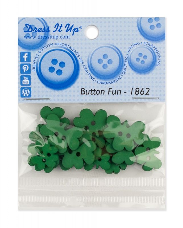 Декоративные пуговицы Dress It Up SHAMROCKS арт.1862
