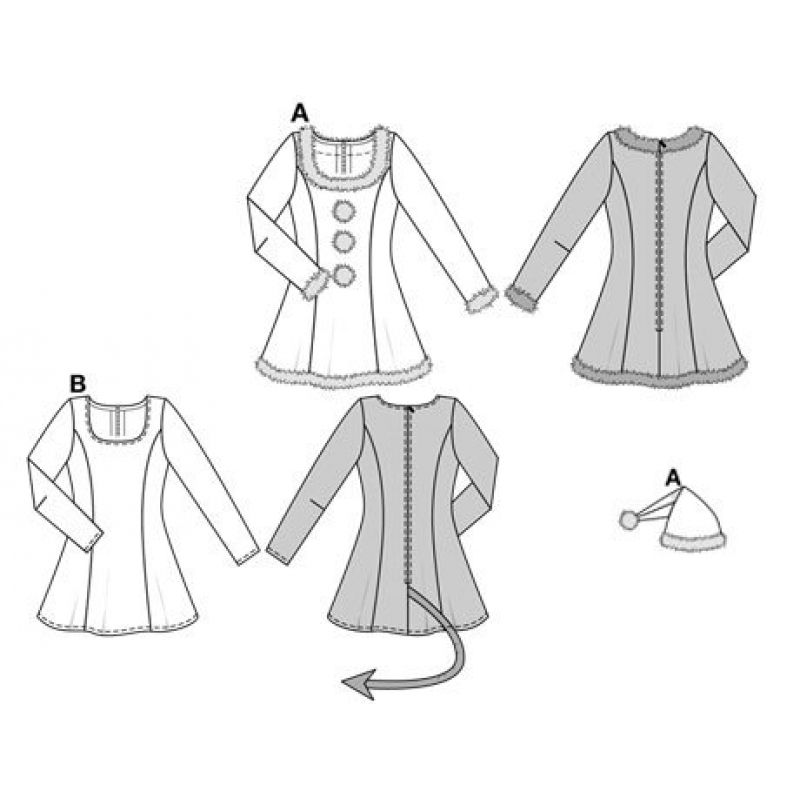 Выкройка Burda 2464-Снегурочка, медсестра и дьяволица